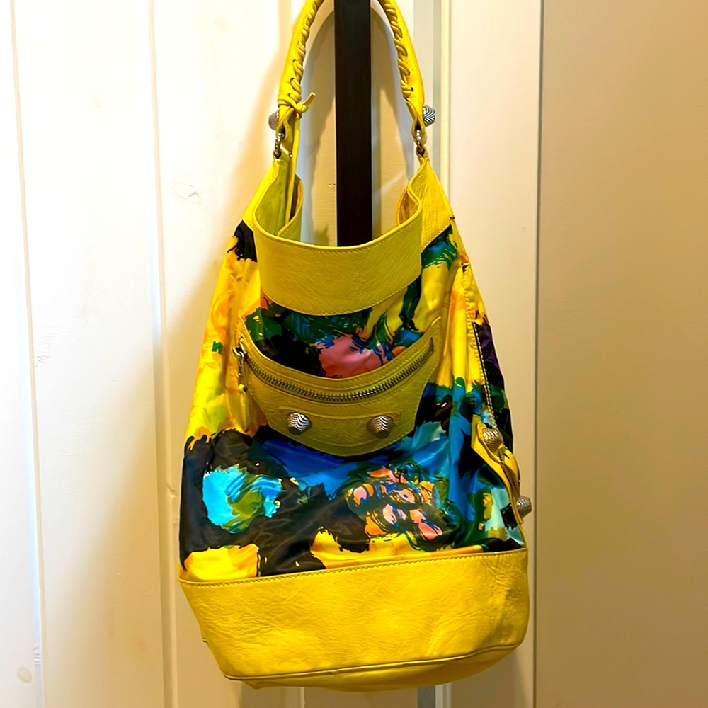 Balenciaga large silk bucket bag